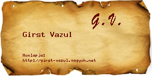 Girst Vazul névjegykártya